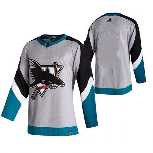 Cheap Men San Jose Sharks Blank White NHL 2021 Reverse Retro jersey